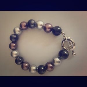 Metallic Metal Beaded Bracelet